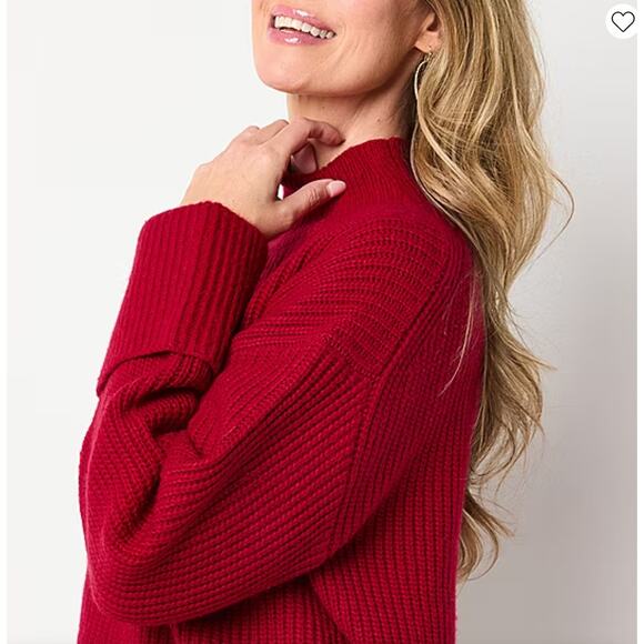 Liz Claiborne Women's Rumba Red Mock Neck Sweater - XL NWT - Picture 9 of 9